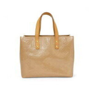 Louis Vuitton Vernis Patent Reed Handbag Tote Bag Leather Noisette Beige